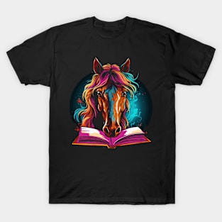 Horse Reads Book T-Shirt